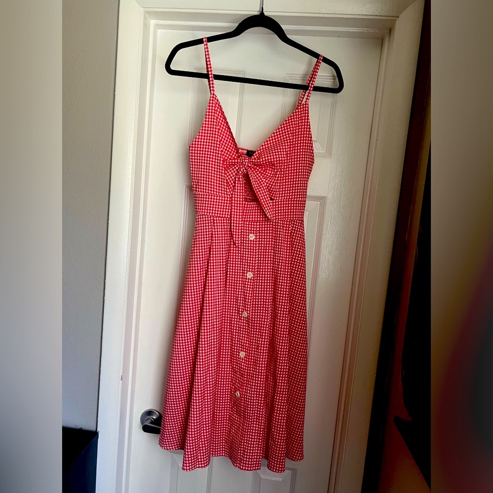 Checker red & white dress